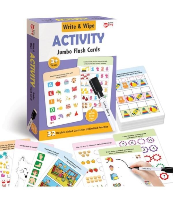 ACTIVITY WRITE AND WIPE JUMBO FLASH CARDS