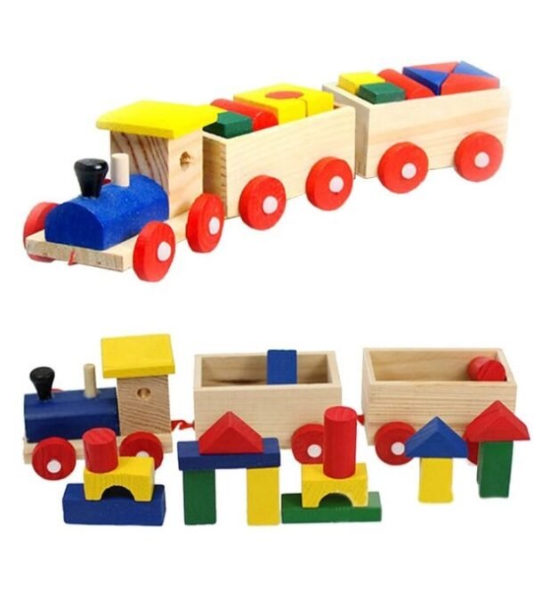 WOODEN BUILDING BLOCK TRAIN