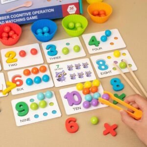 NUMBERS COGNITIVE OPERATION BEAD MATCHING GAME