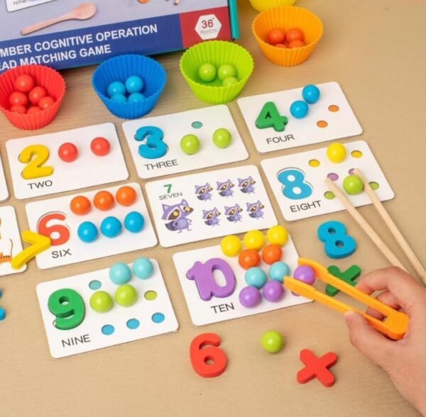 NUMBERS COGNITIVE OPERATION BEAD MATCHING GAME