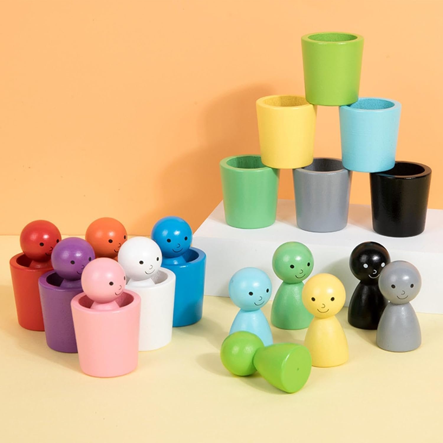 COLOUR SORTING CUPS WITH PEGDOLLS - Image 2