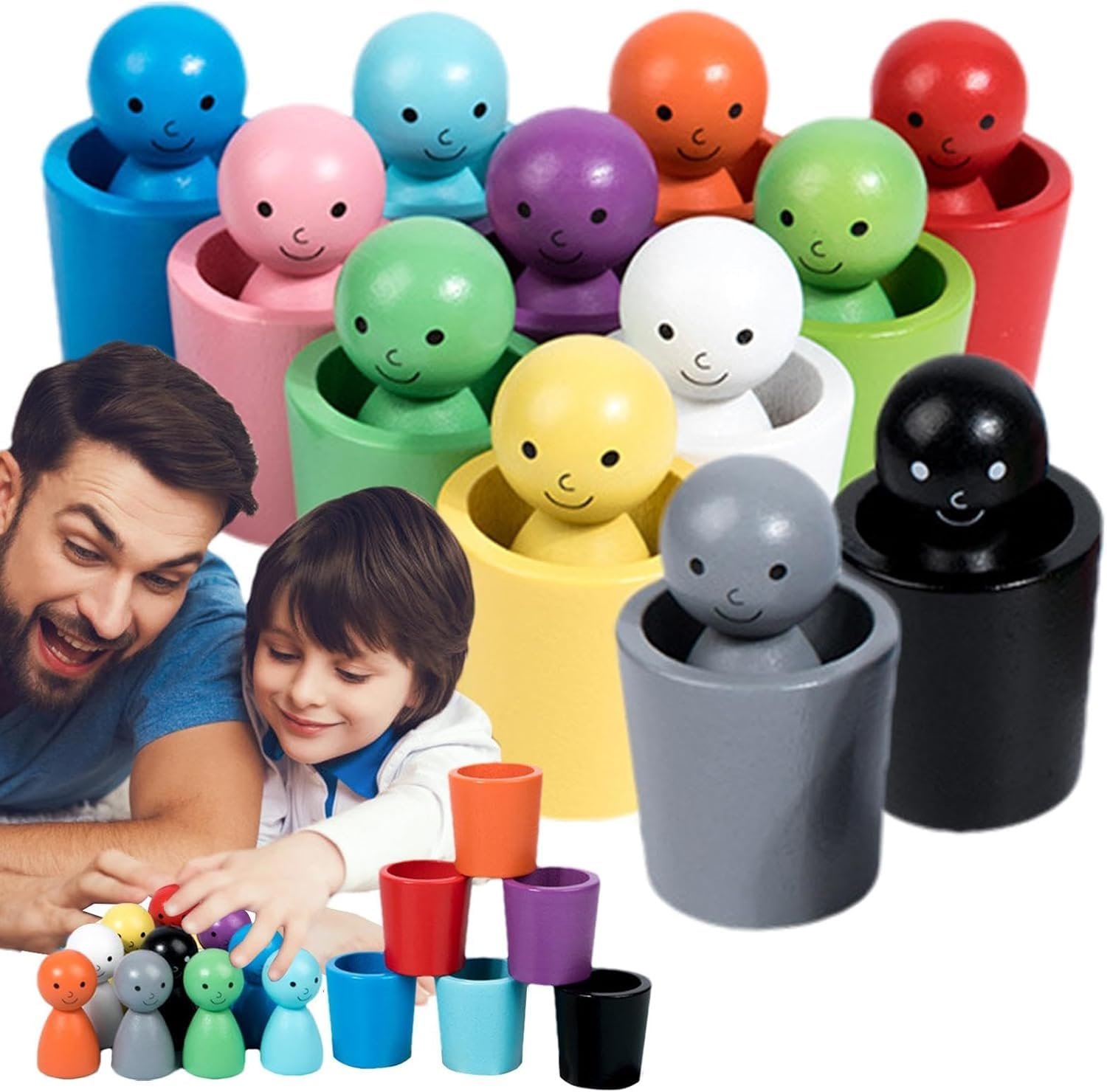 COLOUR SORTING CUPS WITH PEGDOLLS - Image 7